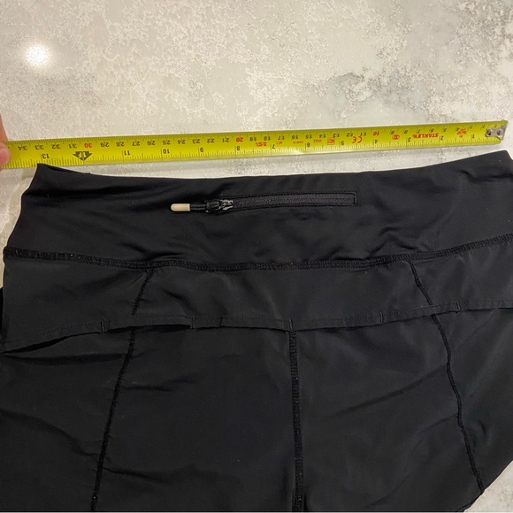 Lululemon skort black zip pocket size 4 Pickleball Gym Jogging “Wet Dry Warm” - Picture 6 of 9